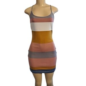 Lovely Day Colorblock Bodycon Mini Dress | Spaghetti Strap | Size S?
